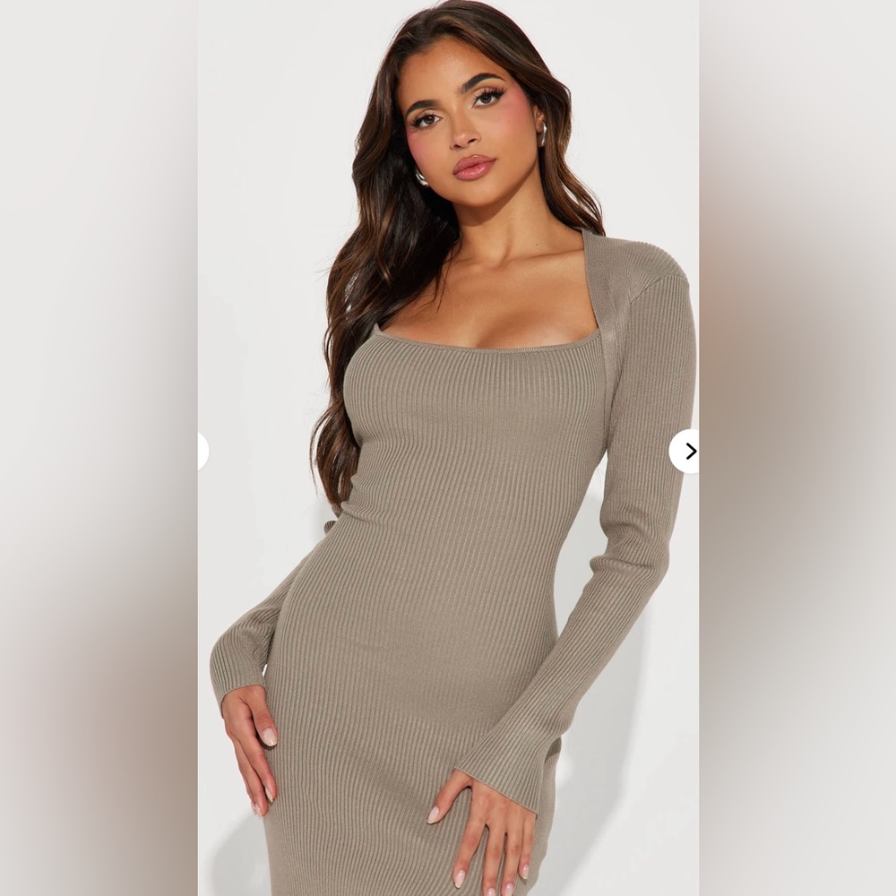 Reverie Attitude Midi Dress - taupe - Picture 3 of 3